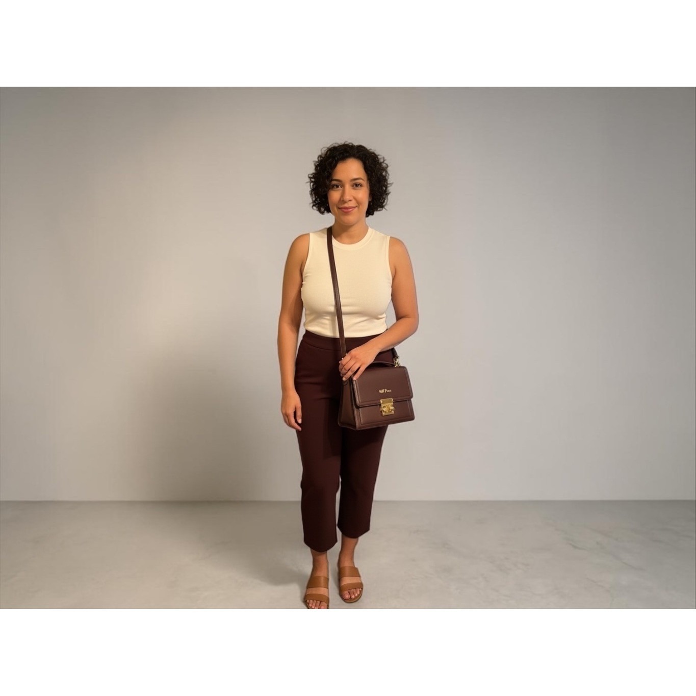 Susan Graver Brown Liquid Knit Slim Leg Pull On Pants Womens Xlp Petite